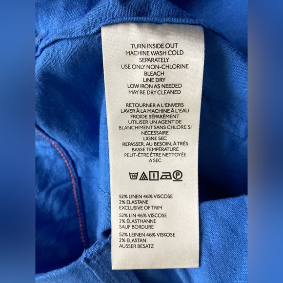 Anthropologie COLETTE Full-Length Linen Pants Maeve NEW 28 Blue - Picture 16 of 16